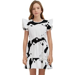 Monochrome Mirage  Kids  Winged Sleeve Dress by dflcprintsclothing