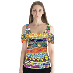 Supersonic Sunblast Butterfly Sleeve Cutout Tee 