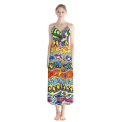 Supersonic Sunblast Button Up Chiffon Maxi Dress