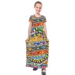 Supersonic Sunblast Kids  Short Sleeve Maxi Dress