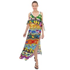 Supersonic Sunblast Maxi Chiffon Cover Up Dress