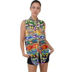 Supersonic Sunblast Sleeveless Chiffon Button Shirt