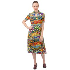 Supersonic Sunblast Keyhole Neckline Chiffon Dress