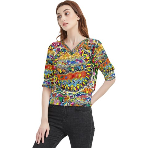 Supersonic Sunblast Quarter Sleeve Blouse by chellerayartisans