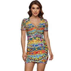 Supersonic Sunblast Low Cut Cap Sleeve Mini Dress