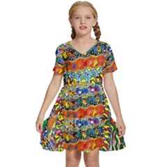 Supersonic Sunblast Kids  Short Sleeve Tiered Mini Dress