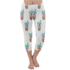 Cute Boba Capri Winter Leggings  by artworkshop