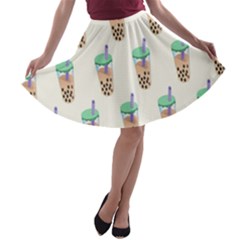 Cute Boba A-line Skater Skirt by artworkshop