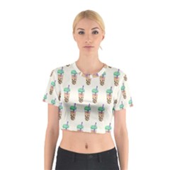 Cute Boba Cotton Crop Top by artworkshop