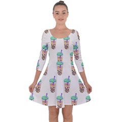 Cute Boba Quarter Sleeve Skater Dress by artworkshop