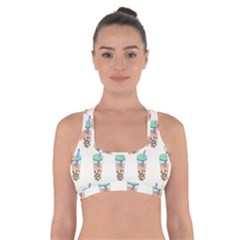 Cute Boba Cross Back Sports Bra by artworkshop