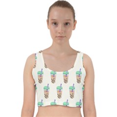 Cute Boba Velvet Racer Back Crop Top by artworkshop