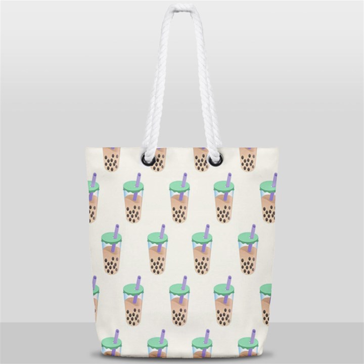 Cute boba Full Print Rope Handle Tote (Small)