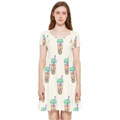 Cute Boba Inside Out Cap Sleeve Dress by artworkshop