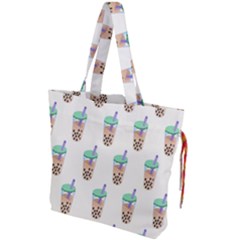 Cute Boba Drawstring Tote Bag by artworkshop