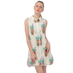 Cute Boba Sleeveless Shirt Dress by artworkshop