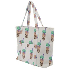 Cute Boba Zip Up Canvas Bag by artworkshop