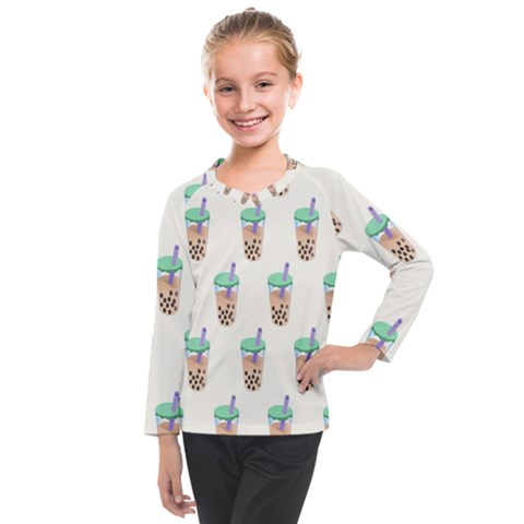 Cute Boba Kids  Long Mesh Tee by artworkshop