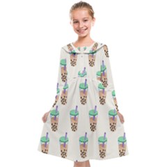 Cute Boba Kids  Midi Sailor Dress by artworkshop