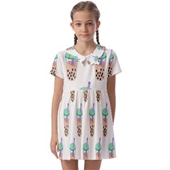 Cute Boba Kids  Asymmetric Collar Dress by artworkshop