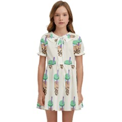 Cute Boba Kids  Sweet Collar Dress by artworkshop