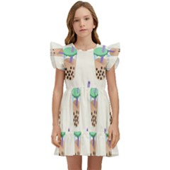 Cute Boba Kids  Winged Sleeve Dress by artworkshop