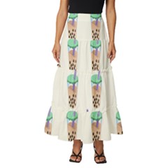 Cute Boba Tiered Ruffle Maxi Skirt