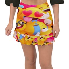 Wallpaper Emoji Fishtail Mini Chiffon Skirt