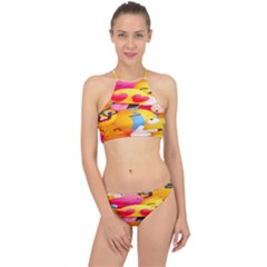 Wallpaper Emoji Halter Bikini Set