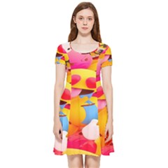 Wallpaper Emoji Inside Out Cap Sleeve Dress