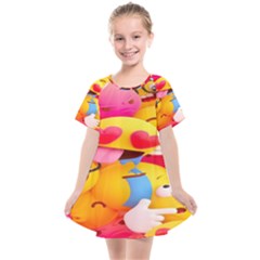 Wallpaper Emoji Kids  Smock Dress