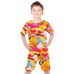 Wallpaper Emoji Kids  Tee And Shorts Set