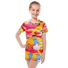 Wallpaper Emoji Kids  Mesh Tee And Shorts Set