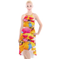 Wallpaper Emoji High-low Halter Chiffon Dress  by artworkshop