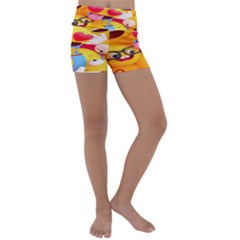 Wallpaper Emoji Kids  Lightweight Velour Yoga Shorts