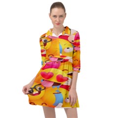 Wallpaper Emoji Mini Skater Shirt Dress