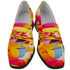 Wallpaper Emoji Women s Chunky Heel Loafers