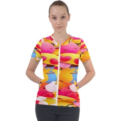 Wallpaper Emoji Short Sleeve Zip Up Jacket