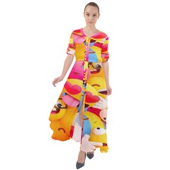 Wallpaper Emoji Waist Tie Boho Maxi Dress