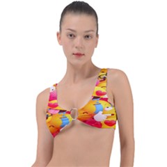 Wallpaper Emoji Ring Detail Bikini Top