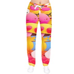 Wallpaper Emoji Women Velvet Drawstring Pants