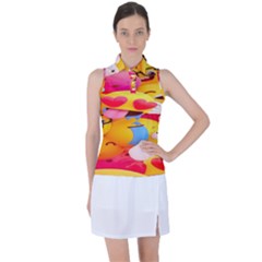 Wallpaper Emoji Women s Sleeveless Polo Tee