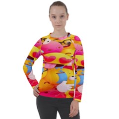 Wallpaper Emoji Women s Long Sleeve Raglan Tee