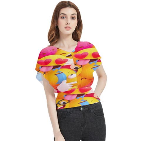 Wallpaper Emoji Butterfly Chiffon Blouse by artworkshop