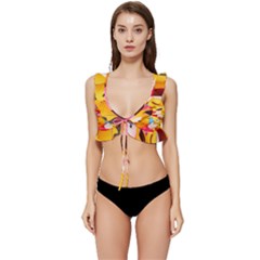 Wallpaper Emoji Low Cut Ruffle Edge Bikini Top