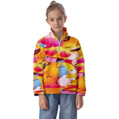 Wallpaper Emoji Kids  Half Zip Hoodie