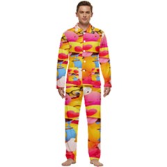 Wallpaper Emoji Men s Long Sleeve Velvet Pocket Pajamas Set