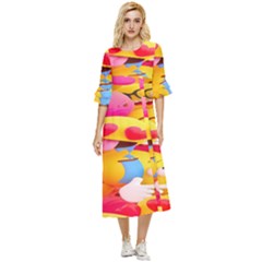 Wallpaper Emoji Double Cuff Midi Dress