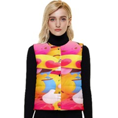 Wallpaper Emoji Women s Button Up Puffer Vest