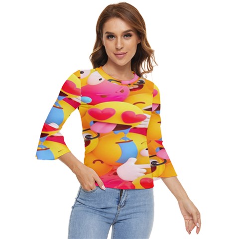 Wallpaper Emoji Bell Sleeve Top by artworkshop